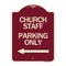 Signmission Church Staff Parking W/ Left Arrow Heavy-Gauge Aluminum Architectural Sign, 24" x 18", BU-1824-24259 A-DES-BU-1824-24259 - alternate 1